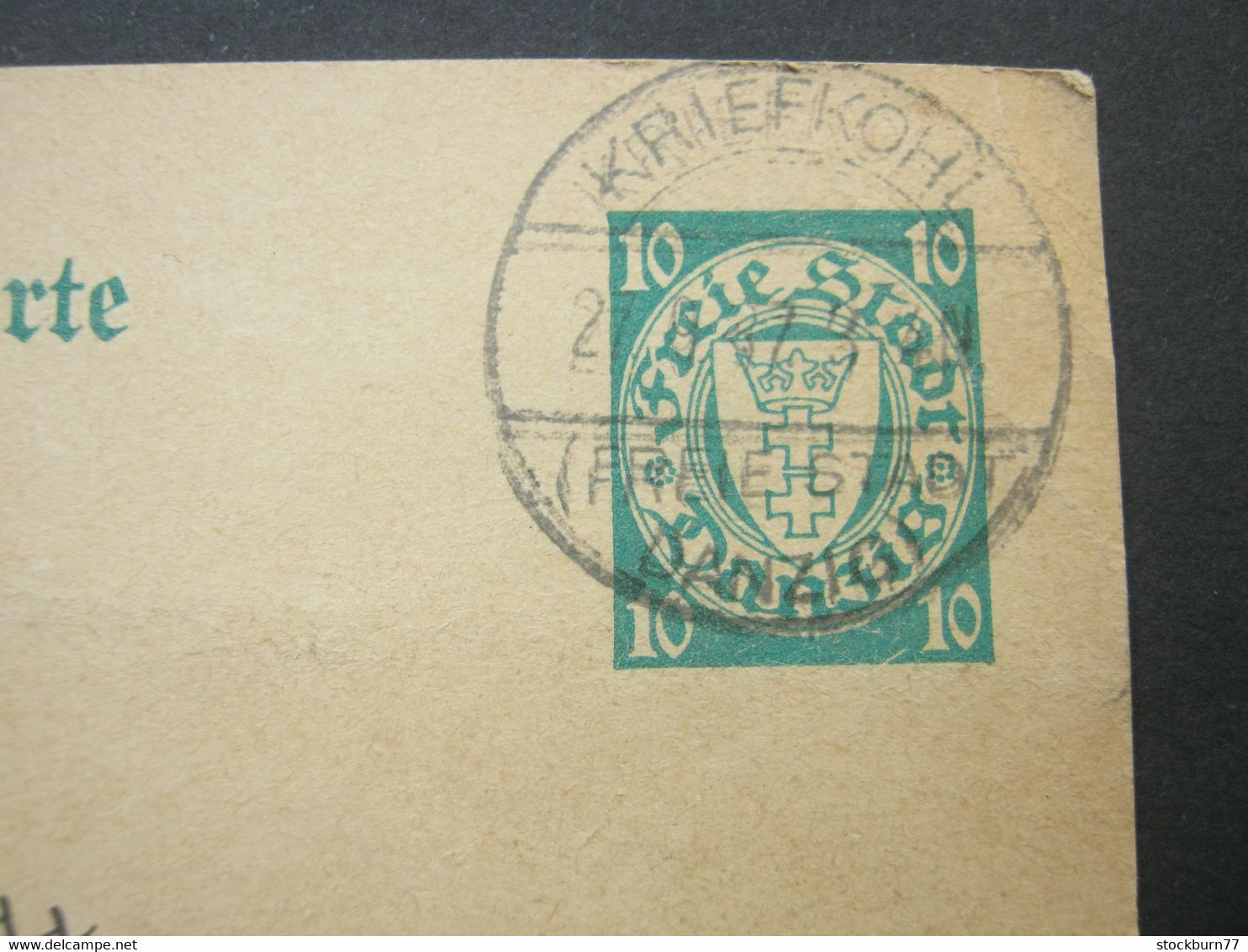 DANZIG ,  Kriefkohl, Seltener Stempel Recht Klar Auf Ganzsache 1937 - Postal  Stationery