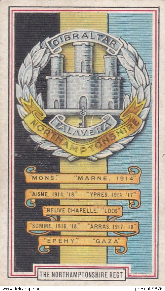 Army Badges 1939 - 38 The Northamptonshire Regt - Gallaher Cigarette Card - Original - Military - Gallaher