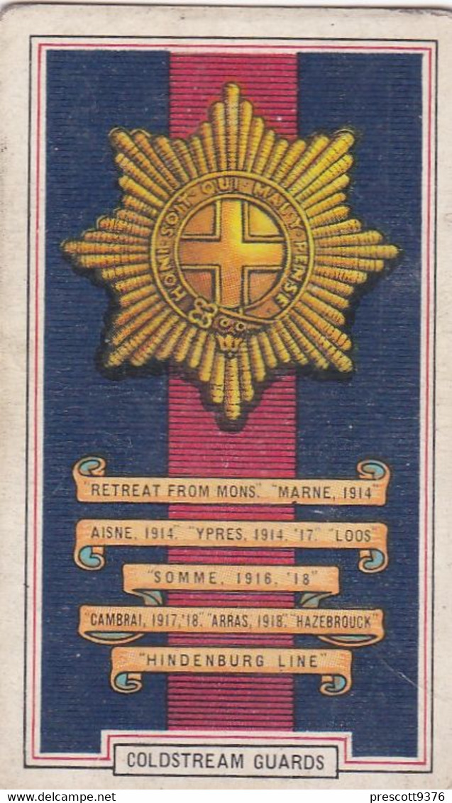 Army Badges 1939 - 7 The Coldstream Guards- Gallaher Cigarette Card - Original - Military - Gallaher