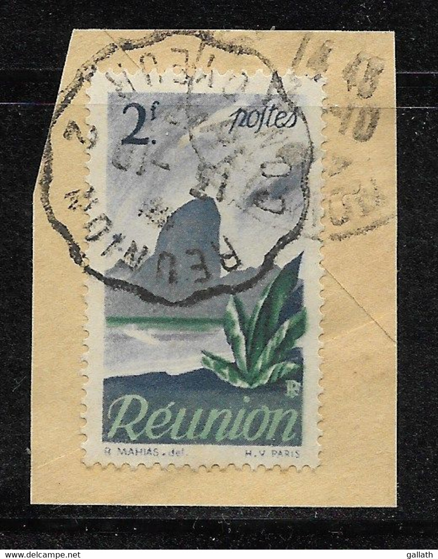 REUNION N° 271 Oblitéré Sur Fragment REUNION CONVOYEUR 2  1947 - Usados