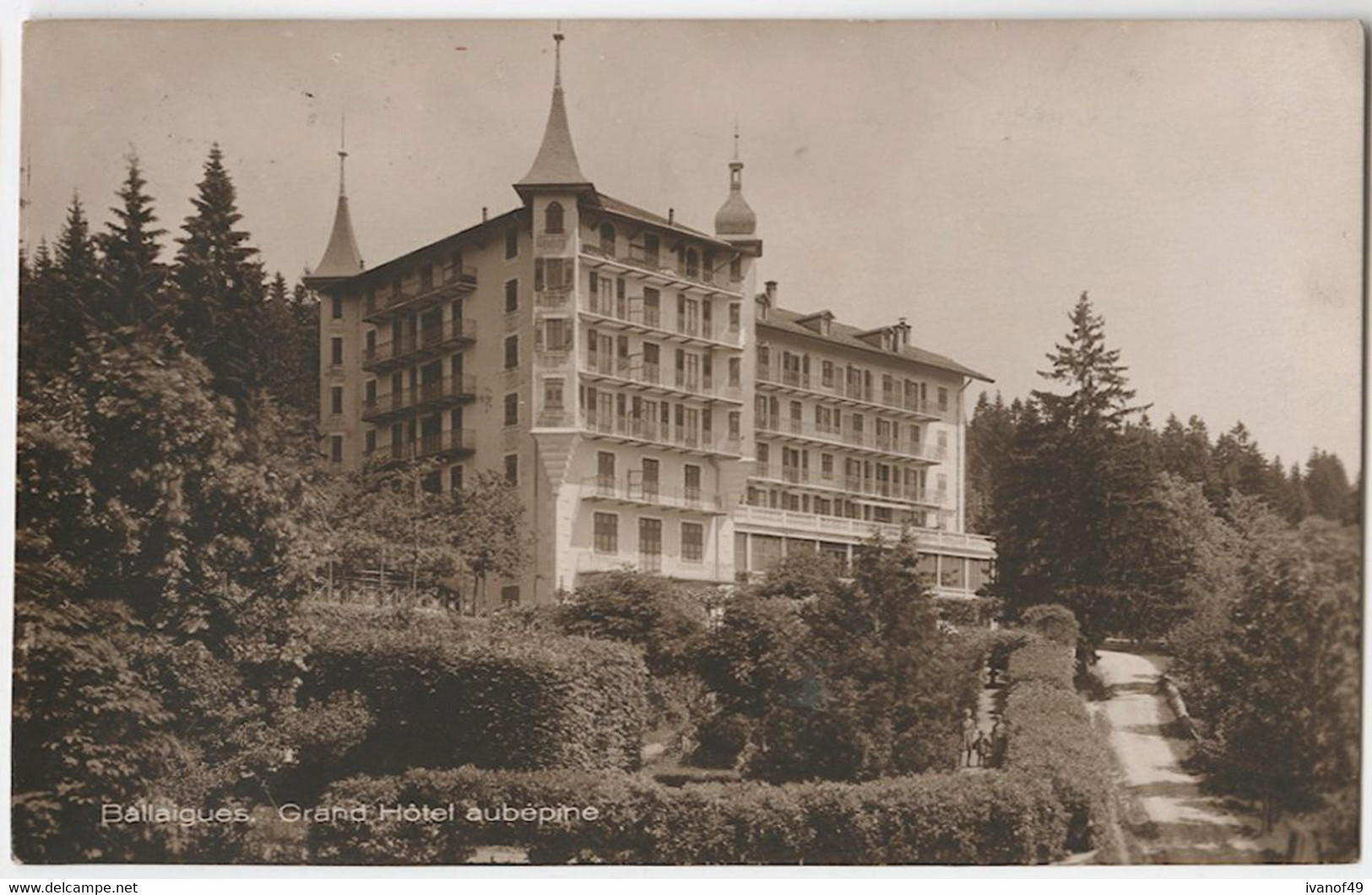 SUISSE - VAUD - BALLAIGUES - CPA - Grand Hôtel Aubépine - Carte Photo 1924 - Ballaigues