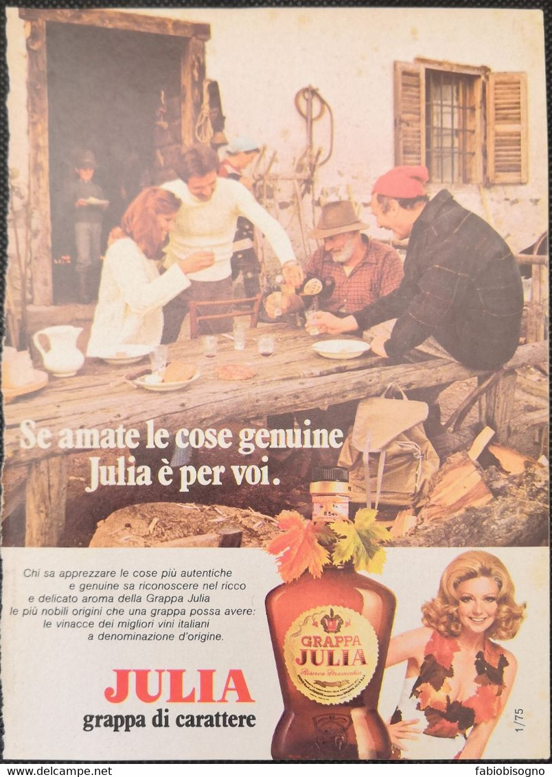 1975 - Grappa JULIA  - 1 Pag. Pubblicità Cm. 13 X 18 - Alcoolici