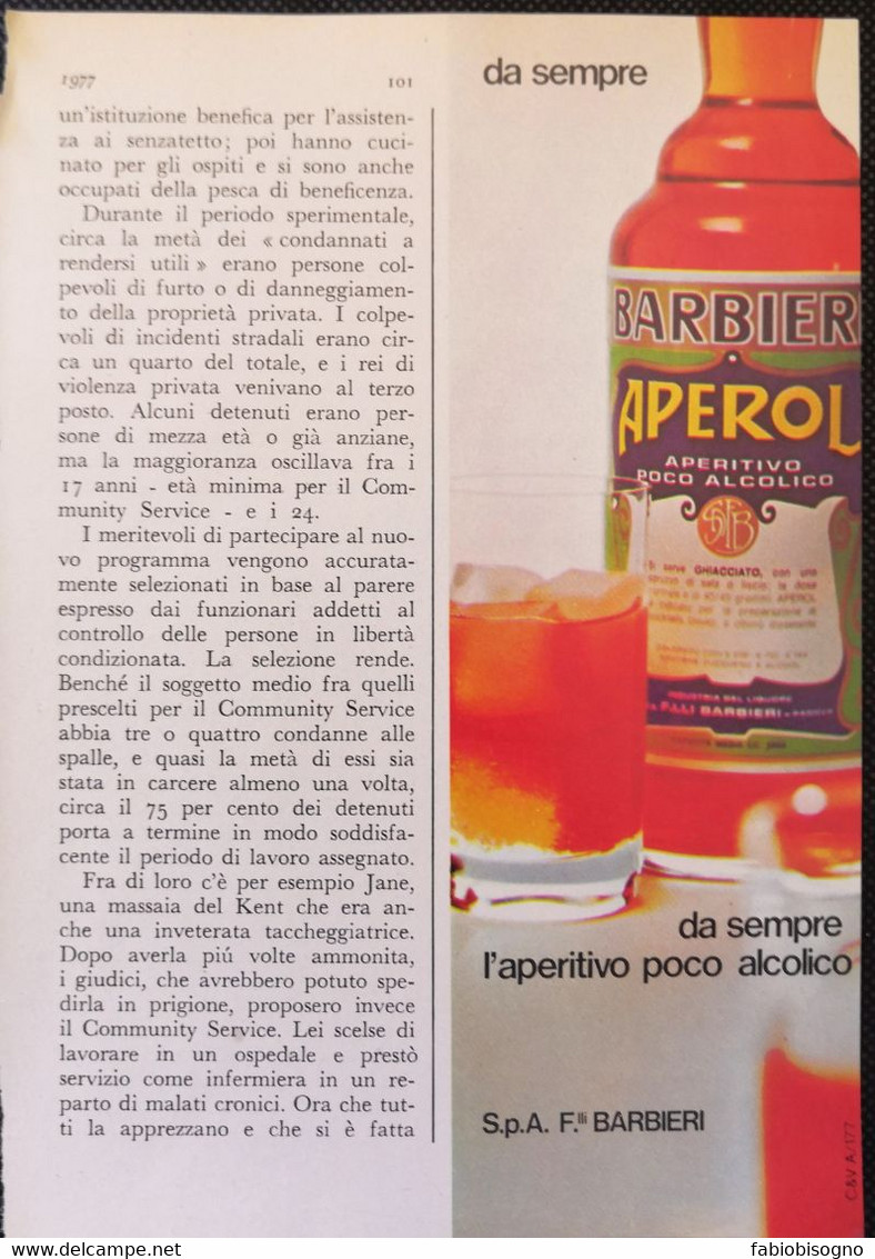 1977 - APEROL ( SpA F.lli BARBIERI )- 1 Pag. Pubblicità Cm. 13 X 18 - Spirituosen