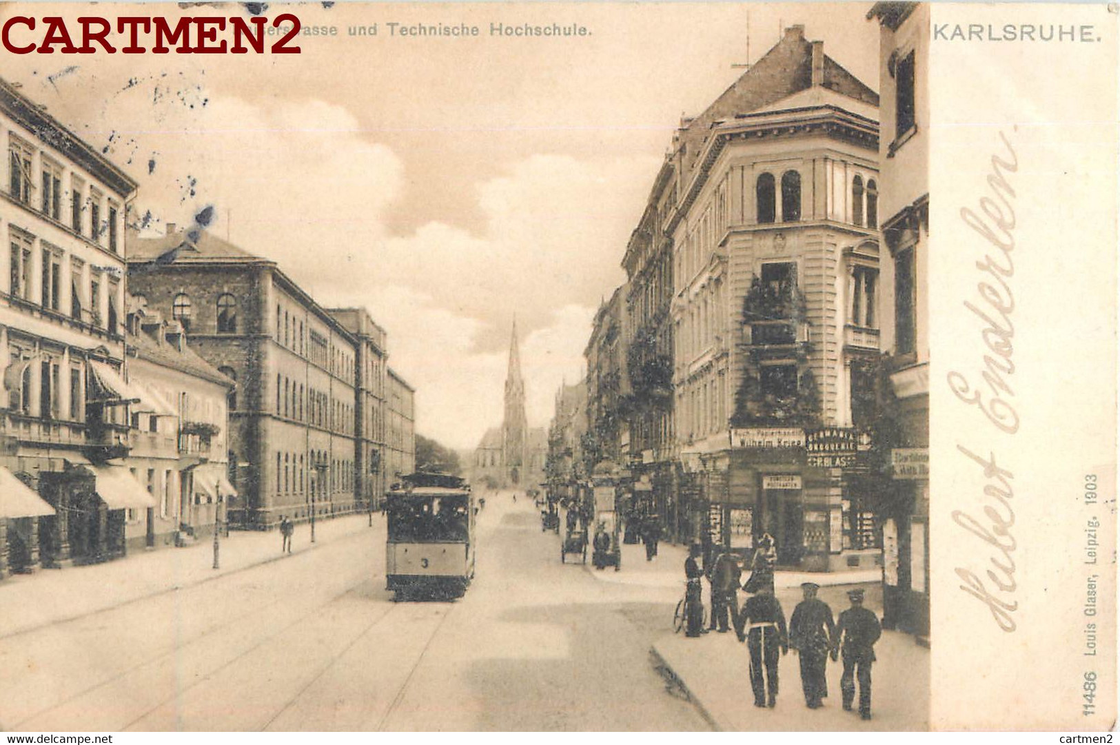 KARLSRUHE KAISERSTRASSE TRAMWAY 1900 DEUTSCHLAND - Kaiserstuhl