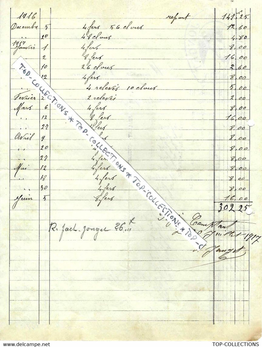 1916  MARECHALERIE JONGET Le Puy  En Velay Haute Loire  Pour Mr Lachanne VOIR TEXTE+SCANS - 1900 – 1949