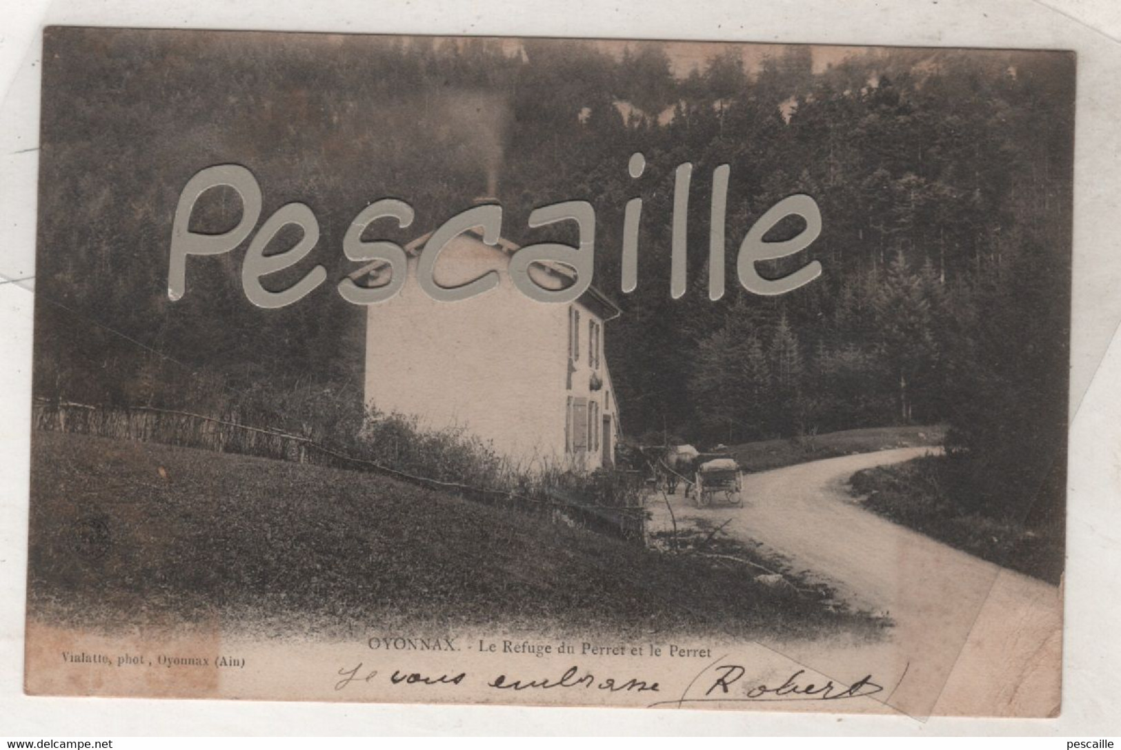 01 AIN - CP OYONNAX - LE REFUGE DU PERRET ET LE PERRET - VIALATTE PHOT. OYONNAX - CIRCULEE EN 1904 - Oyonnax