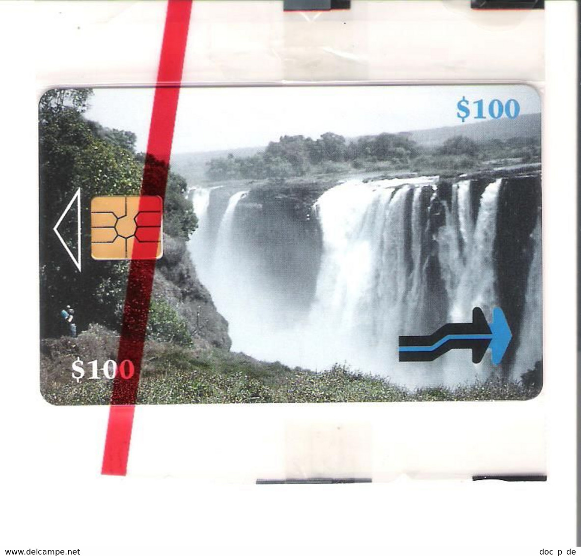 Simbabwe - Zimbabwe - Waterfall $100 - MINT In Blister - RAR !!! - Simbabwe