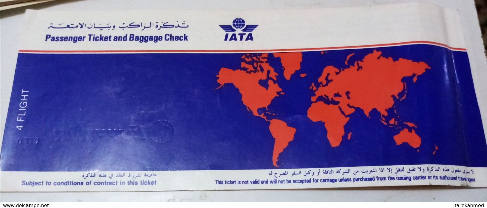 Egypt 2001, IATA (Egypt Air ) Passenger Ticket - Cairo , Frankfurt , Dolab - Mundo