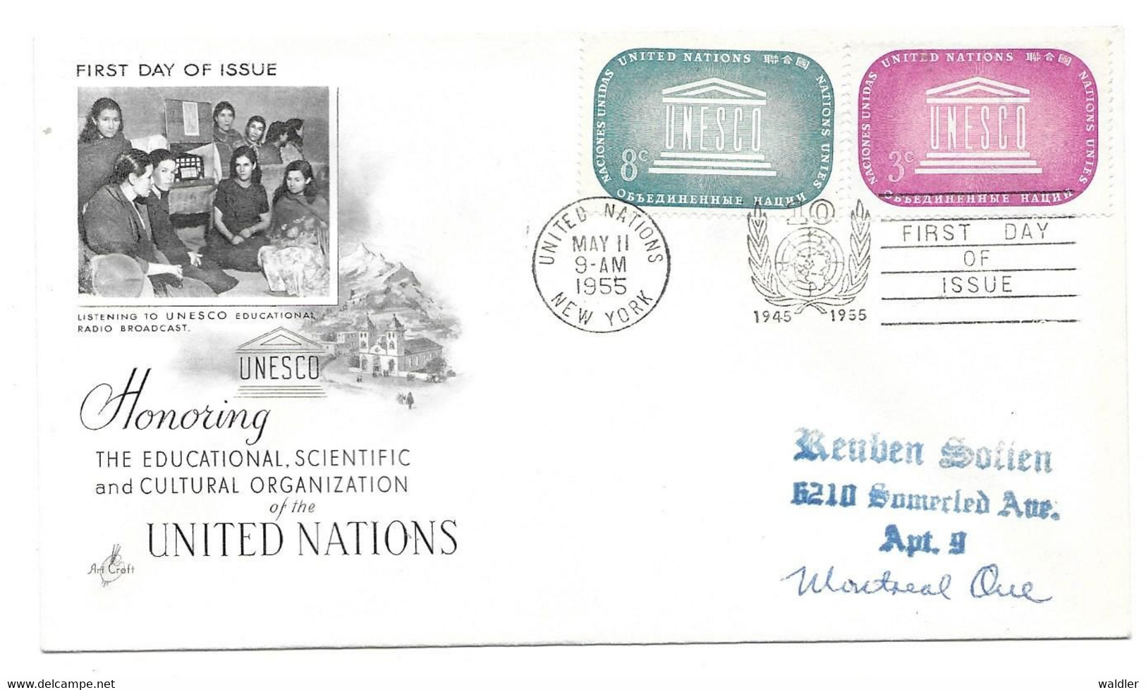 UNITED NATIONS -- FDC NEW YORK  1955 - Briefe U. Dokumente