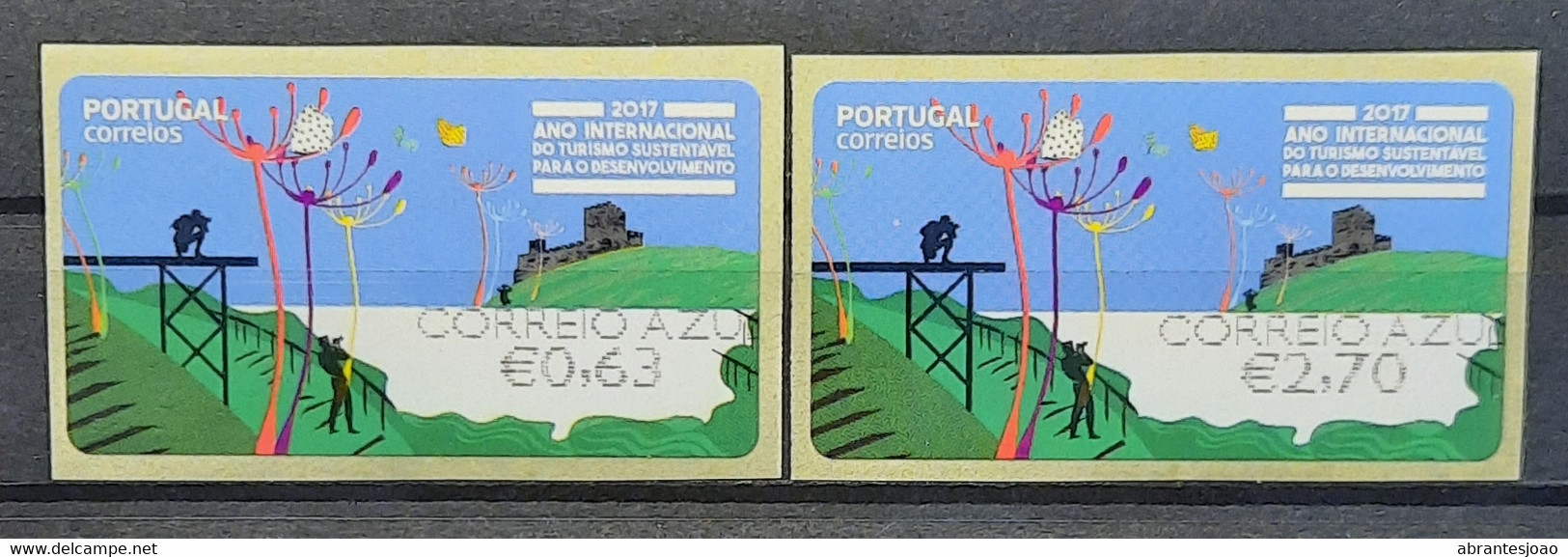 2017 - Portugal - MNH - Int. Year Of Sustainable Tourism For Development - Priority Mail (2) - Complete Set Of 2 Labels - Machine Labels [ATM]