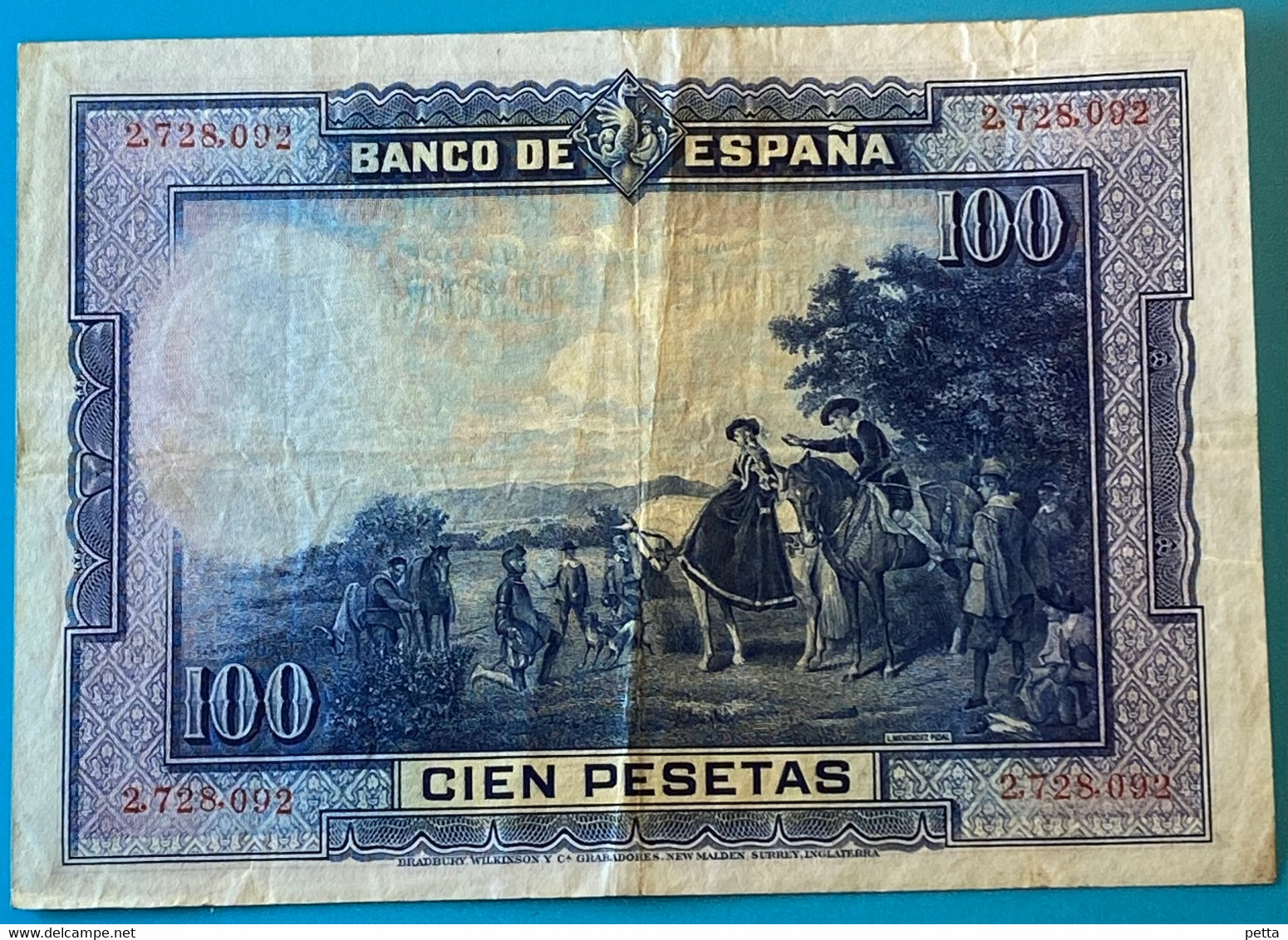 Billet De 100 Pesetas 5/8/1928 Espagne / Vendu En L’etat - 100 Peseten