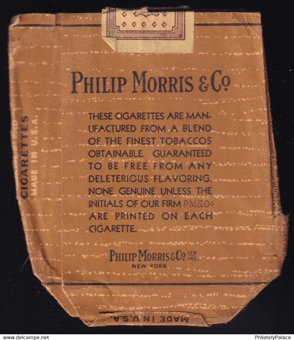 1882 USA Vintage PHILIP MORRIS & Co. Ltd., Empty CIGARETTE Packet   (**) FRONT AND BACK IMAGE - Etuis à Cigarettes Vides