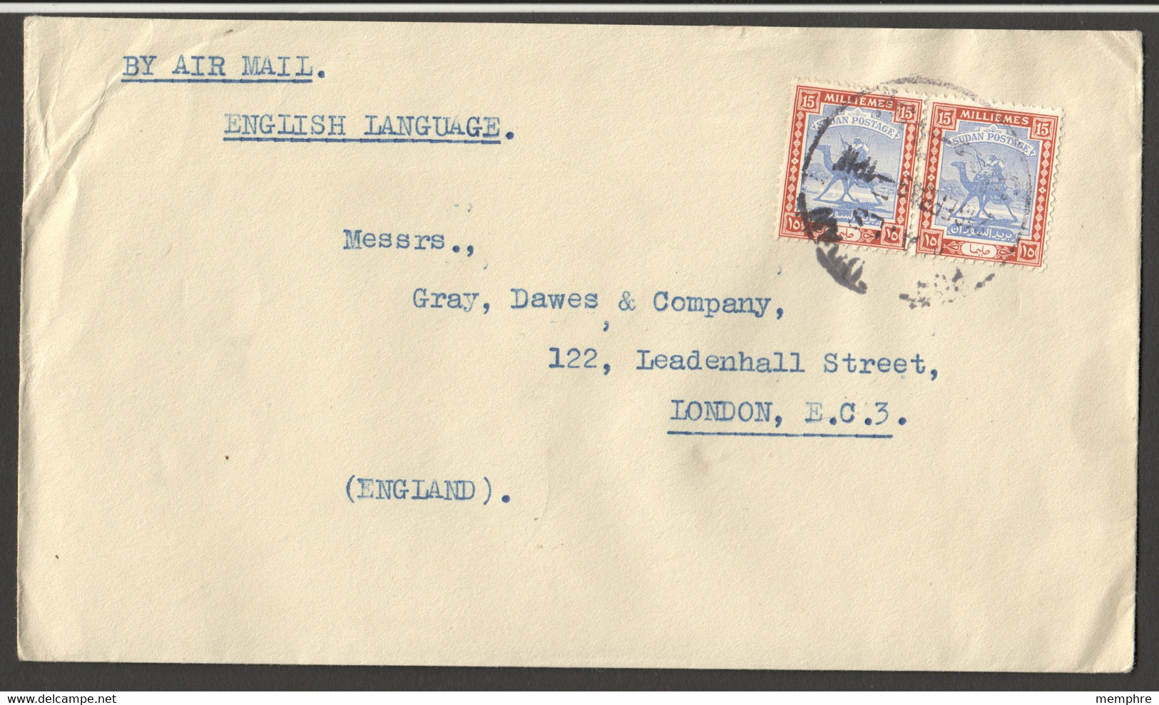 1948  Air Mail Cover To UK  SG 103 X2 - Soudan (...-1951)