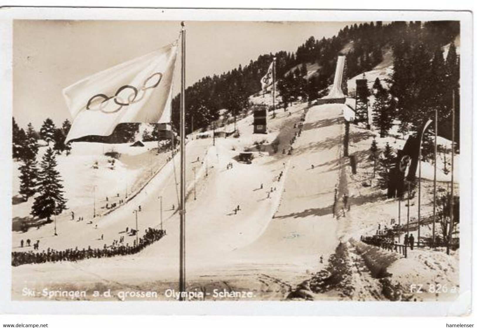 52635 - Deutsches Reich - 1937 - 6Pfg Hindenburg EF A AnsKte GARMISCH-... - ... OLYMPISCHE WINTERSPIELE -> Peissenberg - Winter 1936: Garmisch-Partenkirchen
