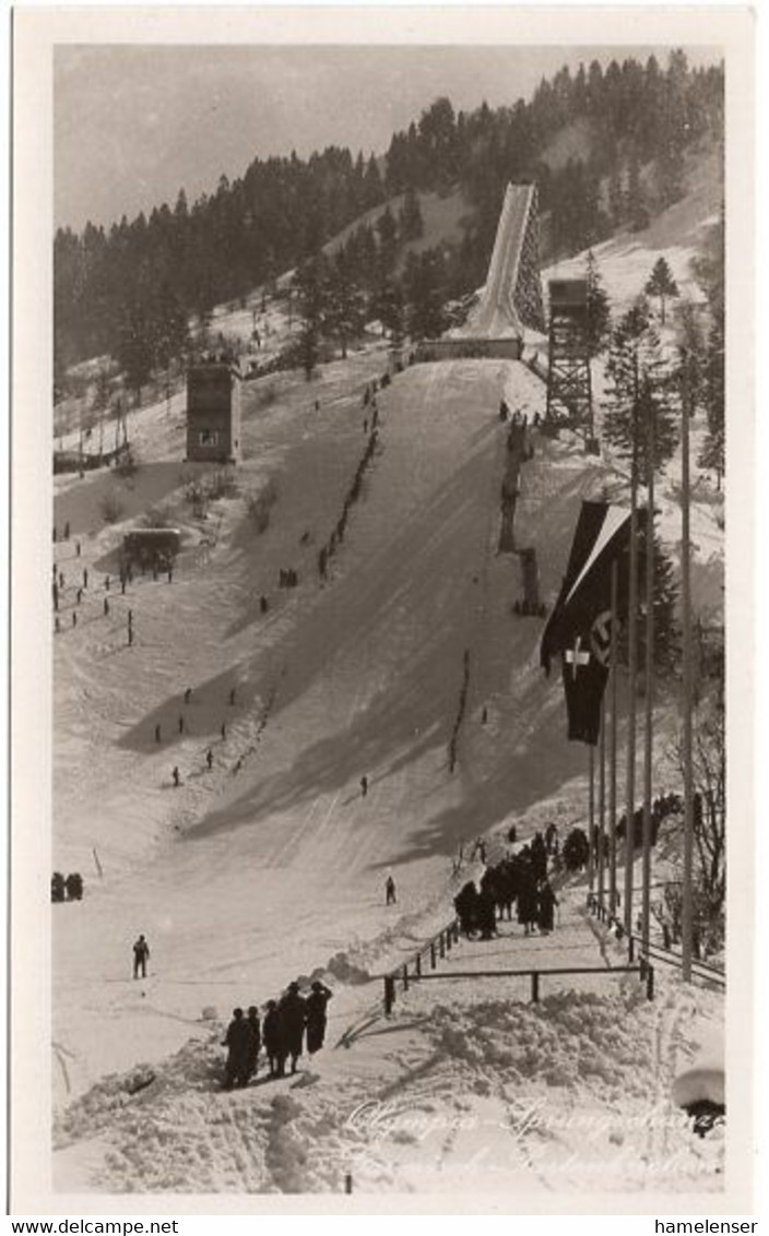 52651 - Deutsches Reich - 1936 - AnsKte Olympia-Sprungschanze, Ungebraucht - Jeux Olympiques