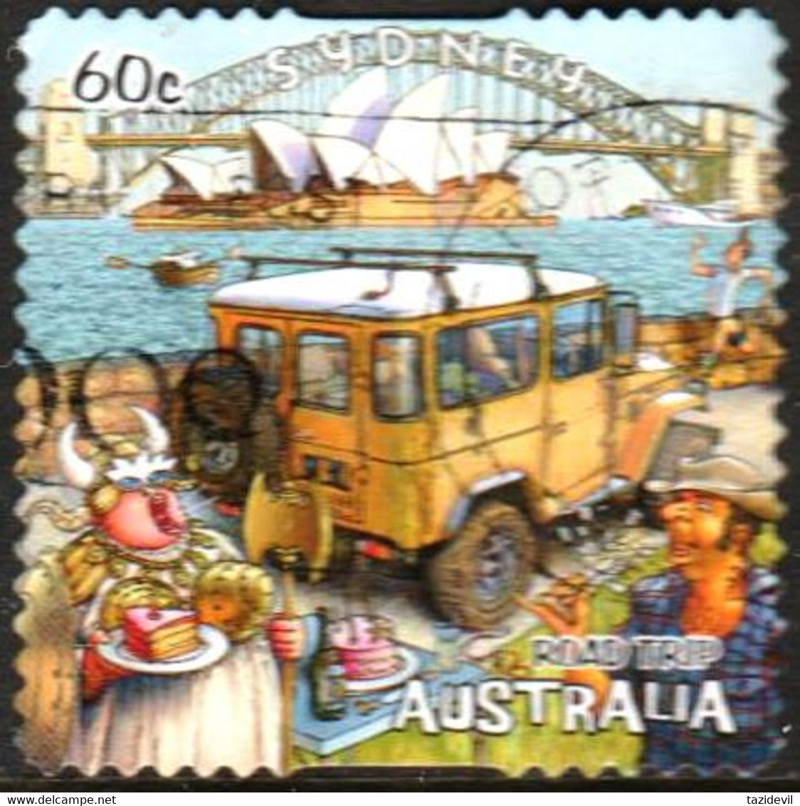 AUSTRALIA - DIE-CUT-USED 2013 60c Road Trip Australia - Sydney, New South Wales - Opera House, Bridge - Used Stamps