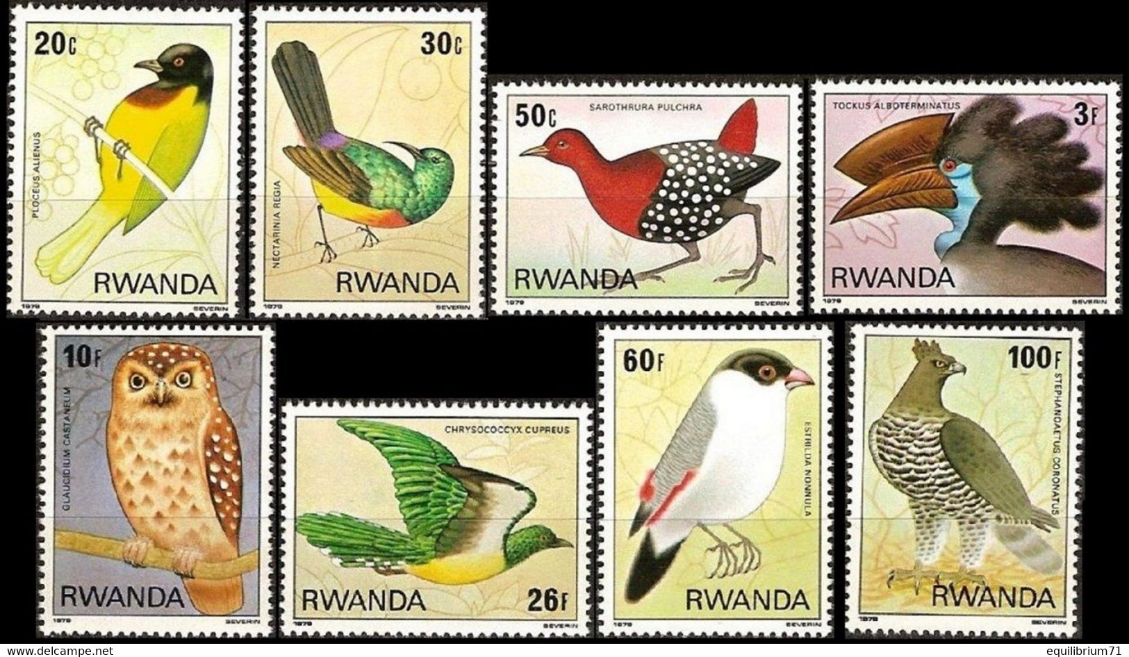 954/961** - Oiseaux De La Forêt De / Vogels Uit Het Woud Van / Waldvögel / Forest Birds - Nyungwe - RWANDA - Perdrix, Cailles