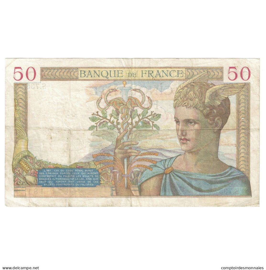 France, 50 Francs, Cérès, 1935, 1935-02-28, TTB, Fayette:17.5, KM:81 - 50 F 1934-1940 ''Cérès''