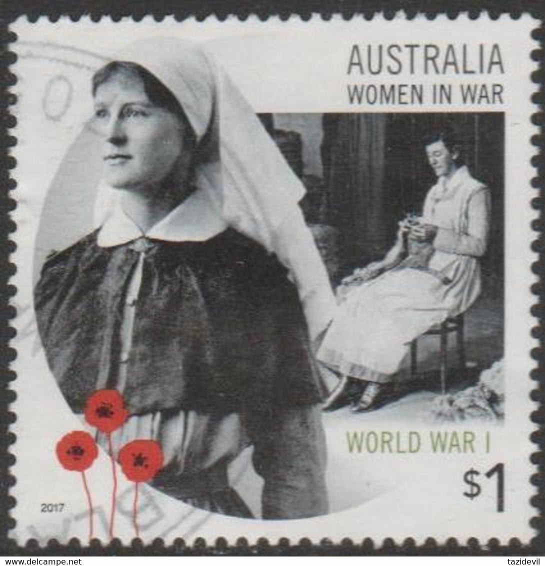 AUSTRALIA - USED 2017 $1.00 Women In War: Nurse WWI - Used Stamps