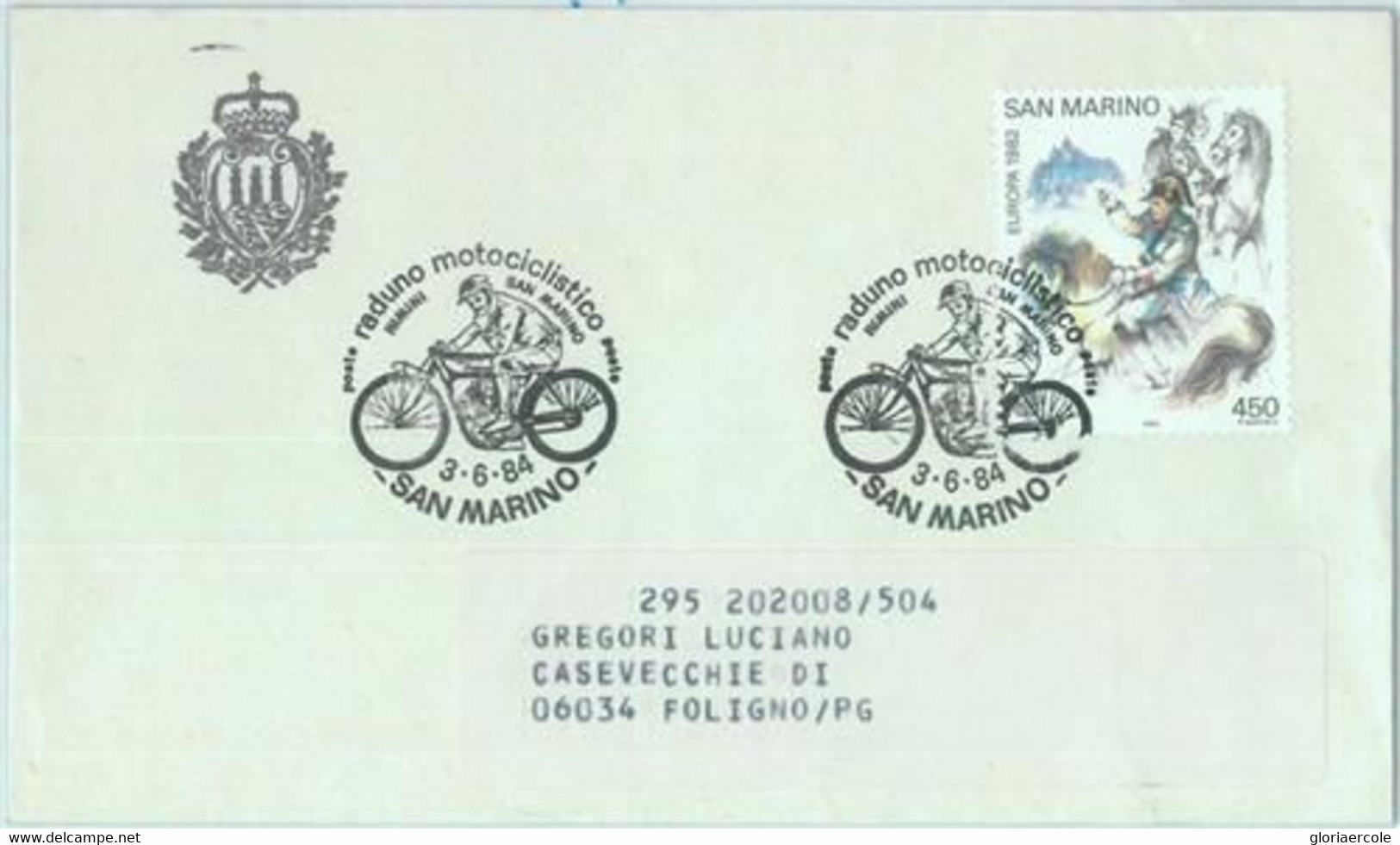 89918 - SAN MARINO - Postal History - SPECIAL POSTMARK 1984 Motorcycling MOTO - Other & Unclassified