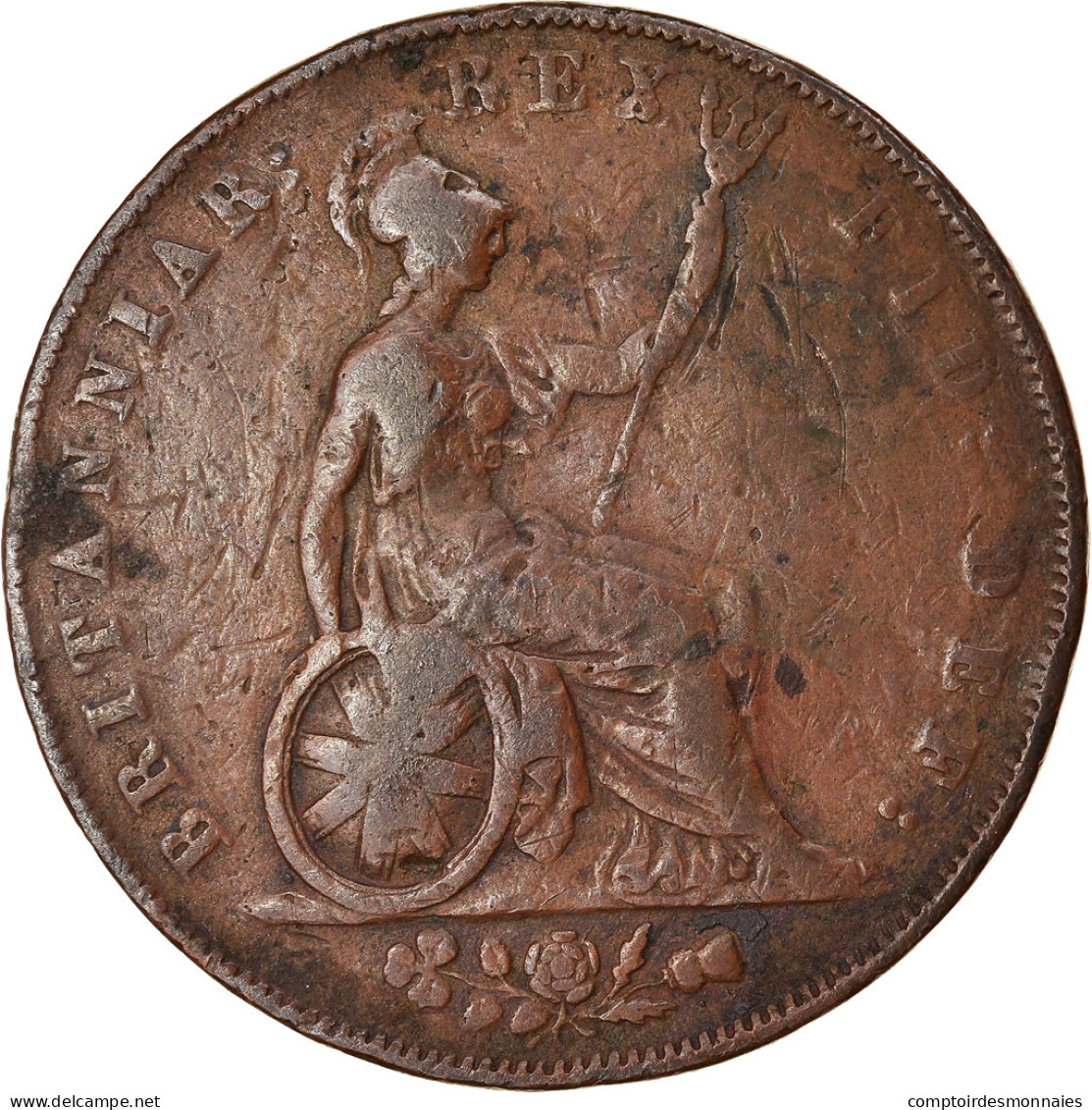 Monnaie, Grande-Bretagne, George IV, 1/2 Penny, 1827, TB, Cuivre, KM:692 - C. 1/2 Penny