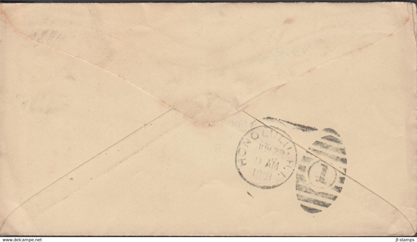 1891. USA. 2 CENTS Envelope With 3 CENTS Jackson To Honolulu, Hawai Cancelled SAN FRANCISCO JU... (MICHEL 63) - JF431336 - Hawai