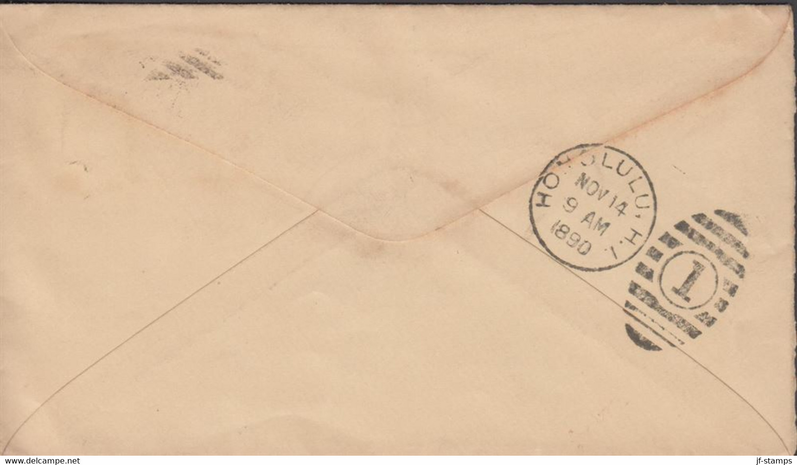 1890. USA. 1 CENTS Envelope With 2 Ex 2 Cents To Honolulu, Hawai Cancelled SAN FRANCISCO NOV 6... (MICHEL 62) - JF431339 - Hawaii