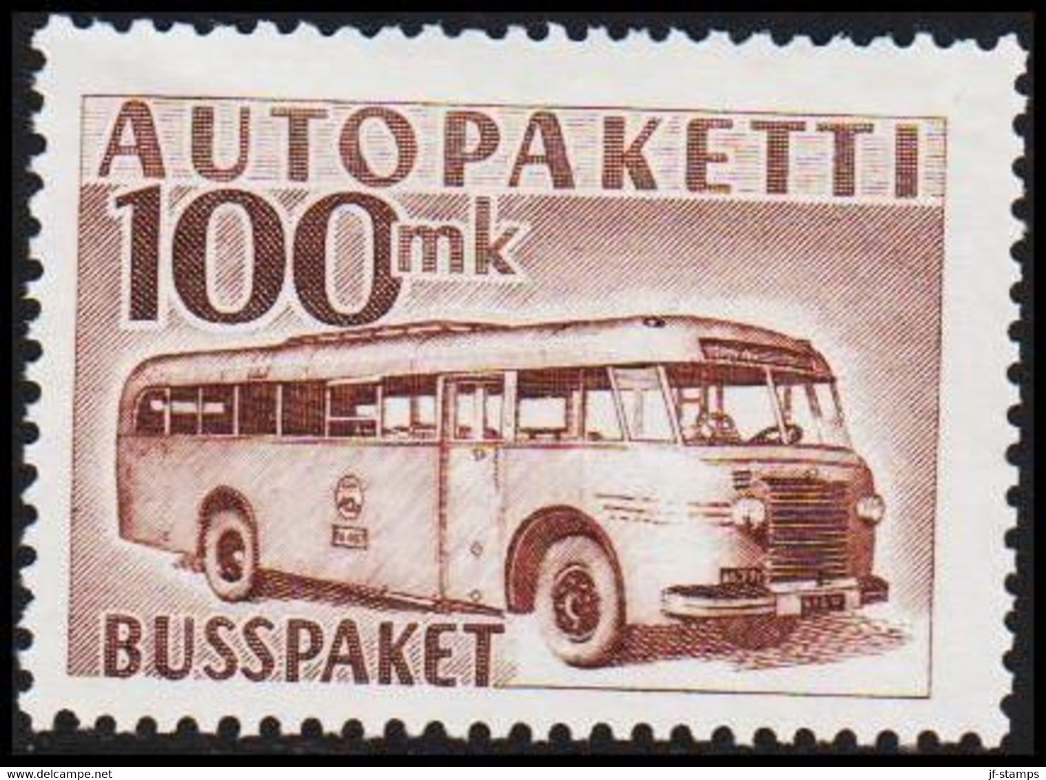 1952-1958. FINLAND. Bus. 100 Mk. Brown. Never Hinged.  (Michel 9) - JF522234 - Pakjes Per Postbus