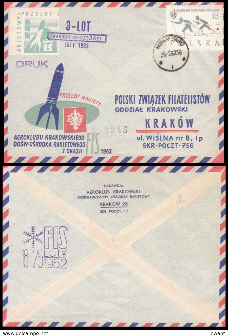 POLAND - 1962.02.25 Third Experimental Rocket Flight On The Occasion Of The FIS (2245)- POWR - Raketen