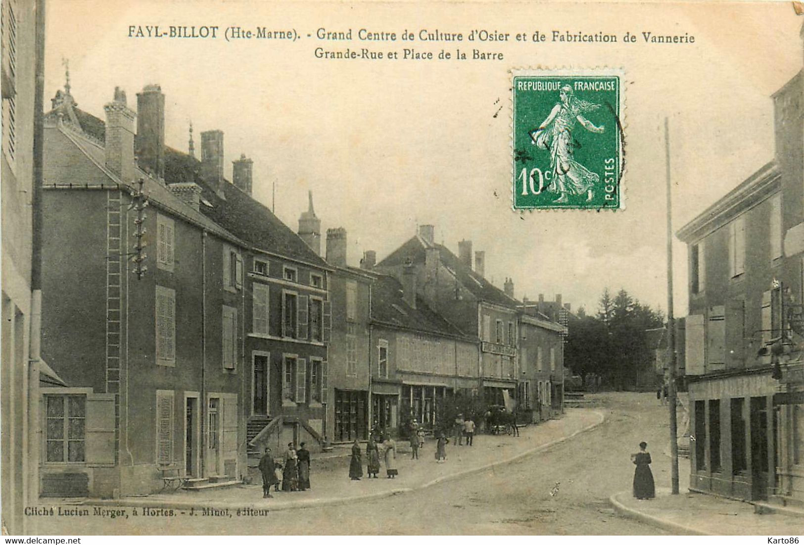 Fayl Billot * Grande Rue Et Place De La Barre * AU PRINTEMPS * Grand Centre De Culture Et De Fabrication De Vannerie - Fayl-Billot