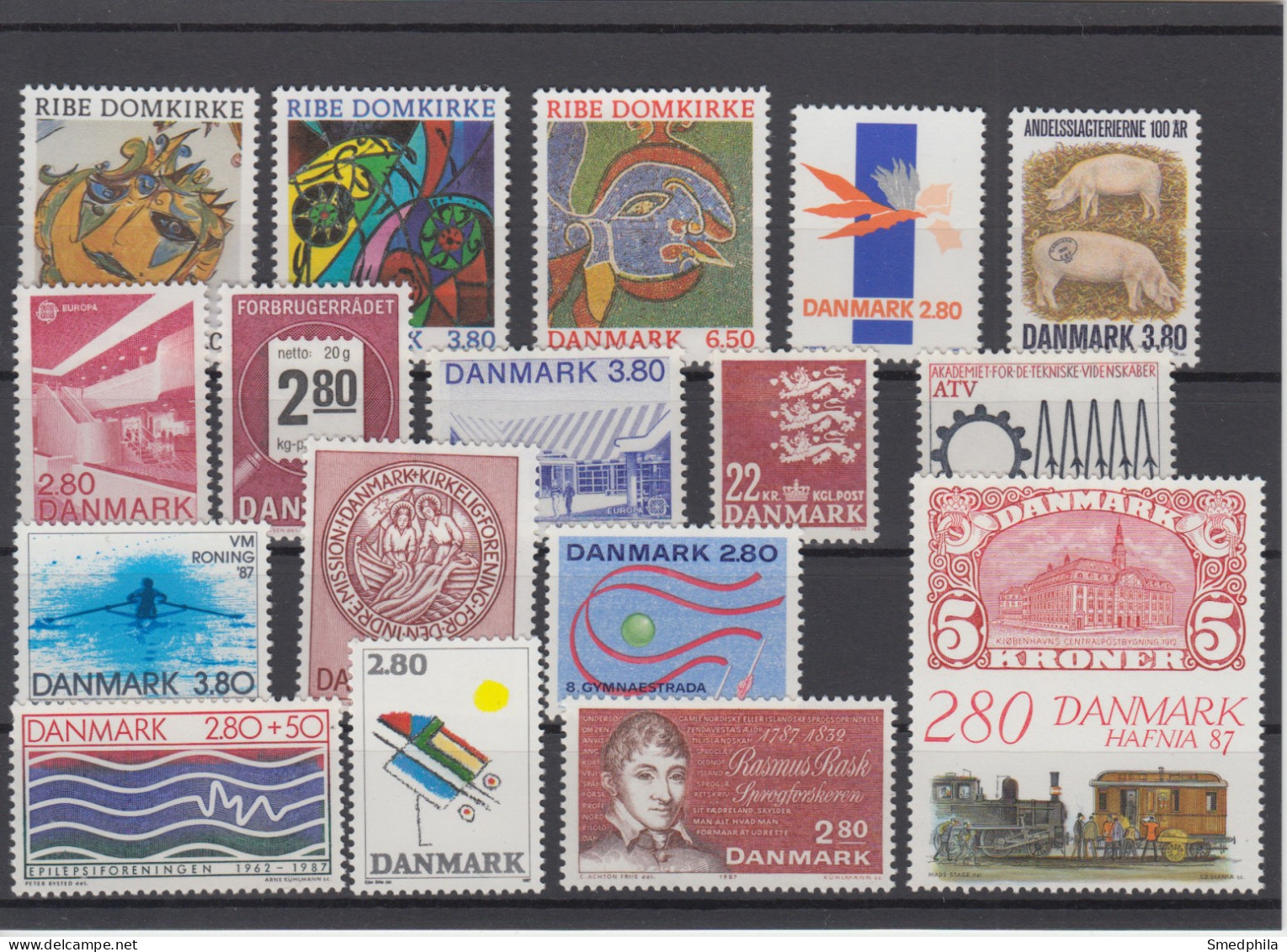 Denmark 1987 - Full Year MNH ** Excluding Exhibition Block - Années Complètes