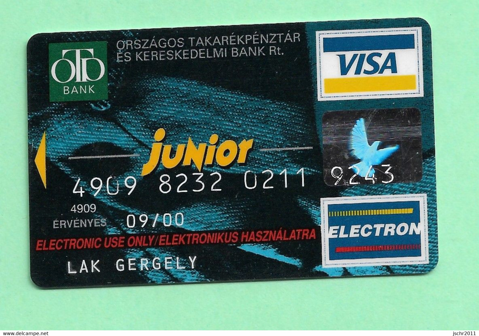 CARTE VISA ELECTRON *** OTD BANK *** (A7-P6) - Disposable Credit Card