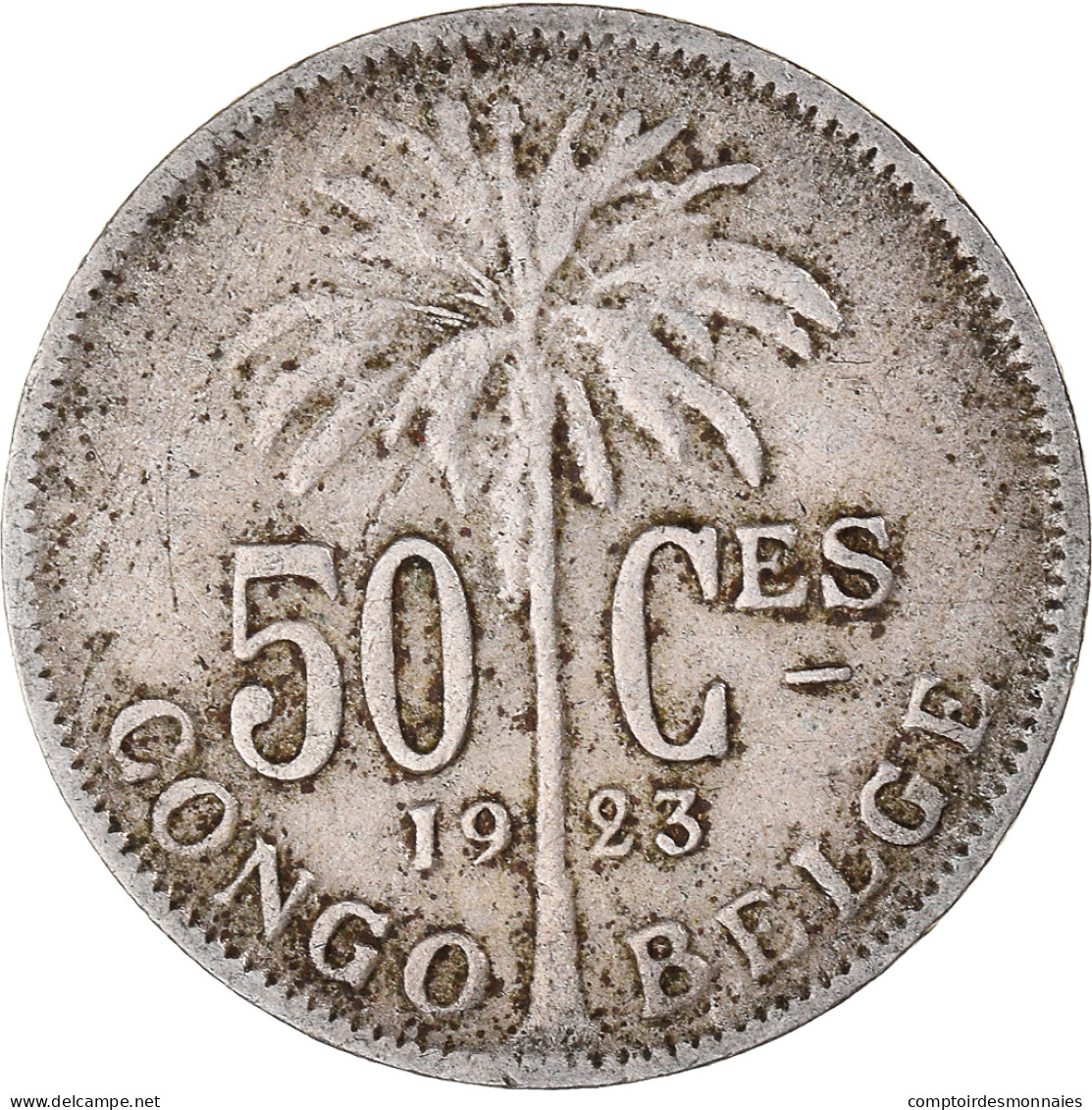 Monnaie, Congo Belge, 50 Centimes, 1923, TB+, Cupro-nickel, KM:22 - 1910-1934: Albert I