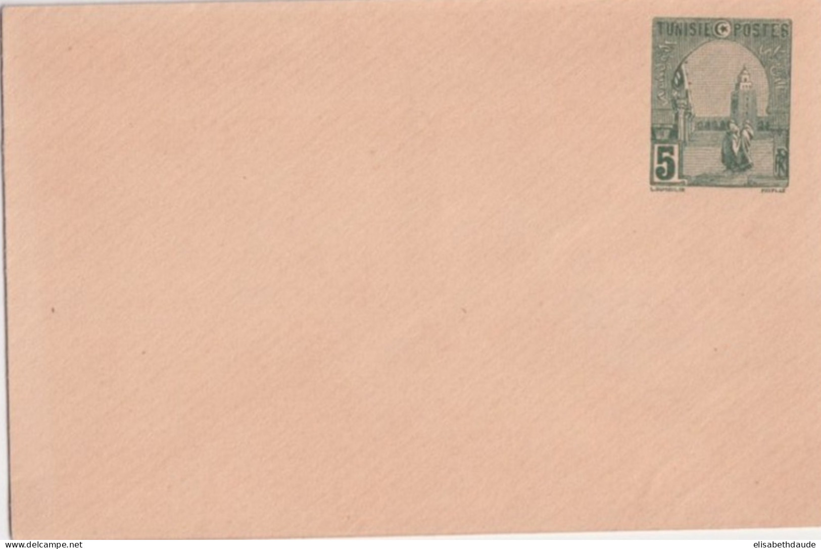 1908 - TUNISIE - ENVELOPPE ENTIER TYPE MOSQUEE SANS DATE ACEP : EN18 - Briefe U. Dokumente