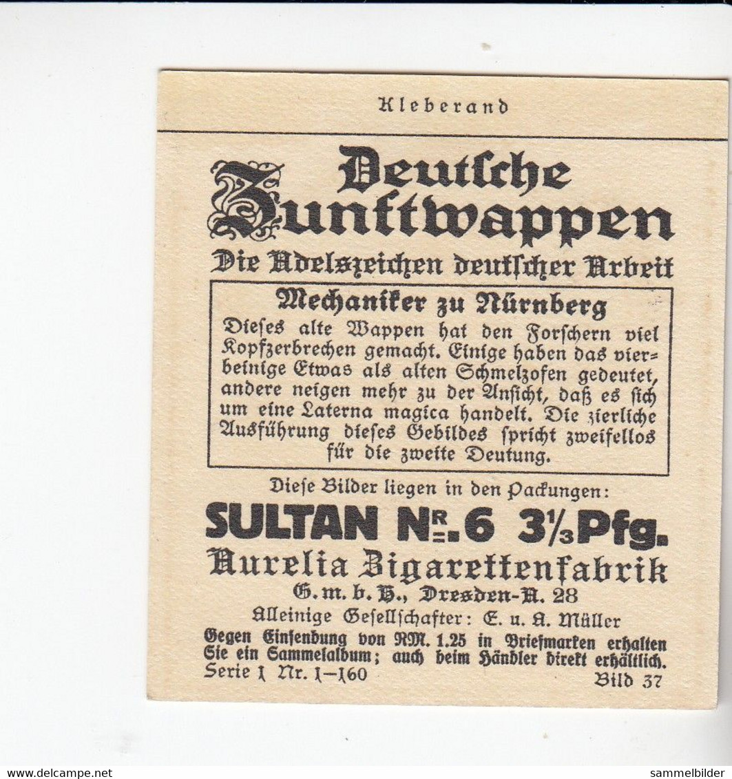 Aurelia Deutsche Zunftwappen  Mechaniker Zu Nürnberg  Bild # 37 Von 1935 - Sammlungen & Sammellose