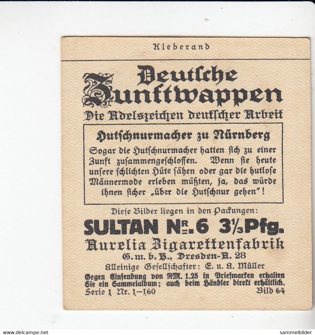 Aurelia Deutsche Zunftwappen  Hutschnurmacher  Zu Nürnberg  Bild # 64 Von 1935 - Collections & Lots