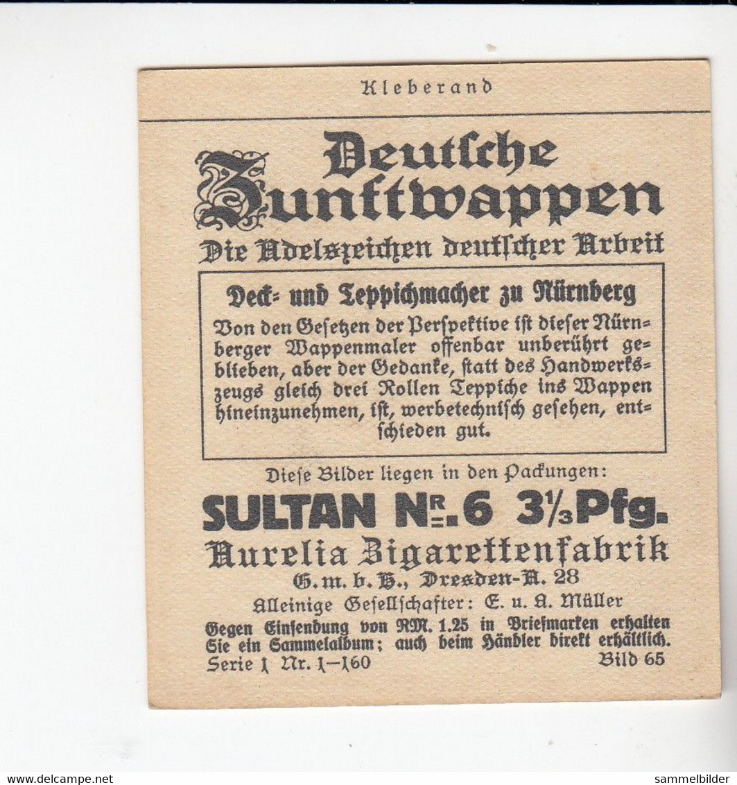 Aurelia Deutsche Zunftwappen  Deck Und Teppichmacher  Zu Nürnberg  Bild # 65 Von 1935 - Sammlungen & Sammellose