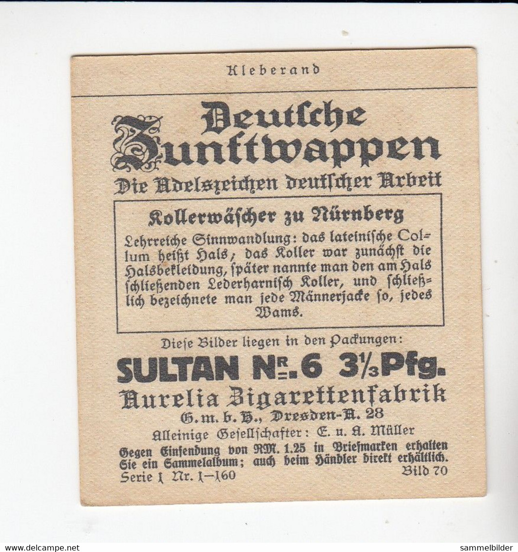 Aurelia Deutsche Zunftwappen Kollerwäscher    Zu Nürnberg  Bild # 70 Von 1935 - Colecciones Y Lotes