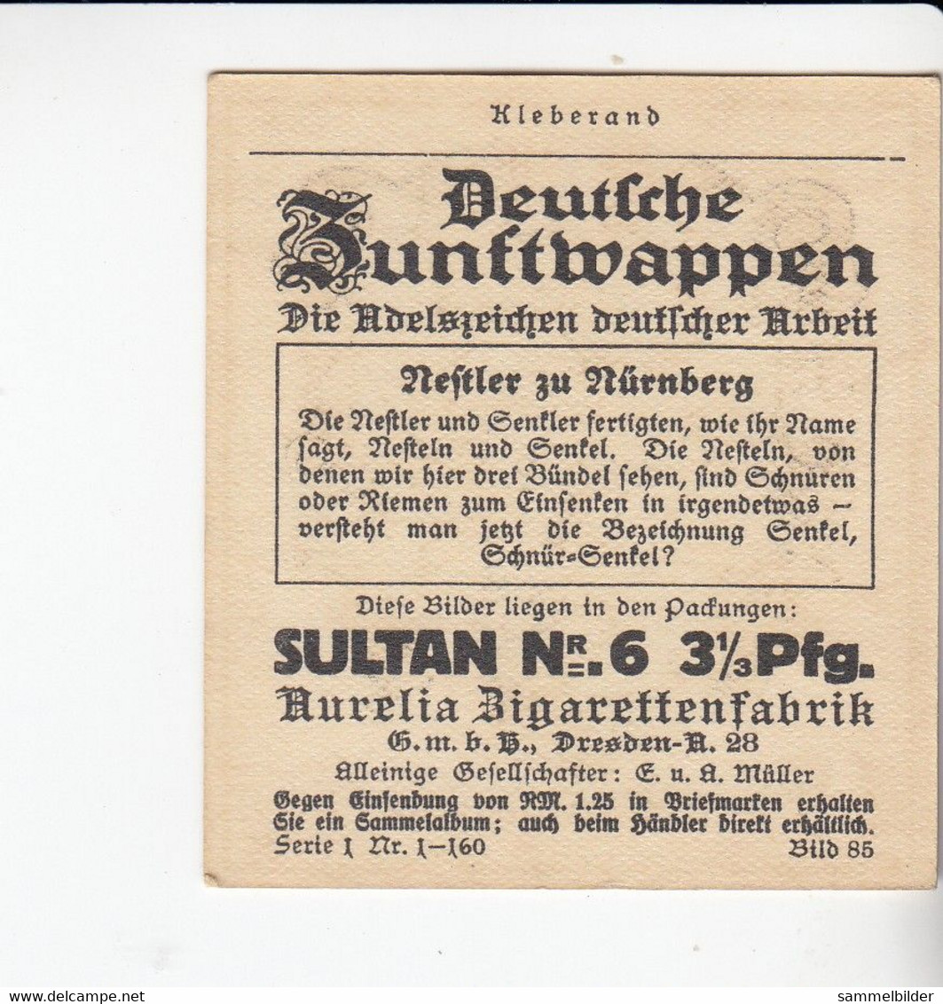 Aurelia Deutsche Zunftwappen Nestler   Zu Nürnberg  Bild # 85 Von 1935 - Sammlungen & Sammellose