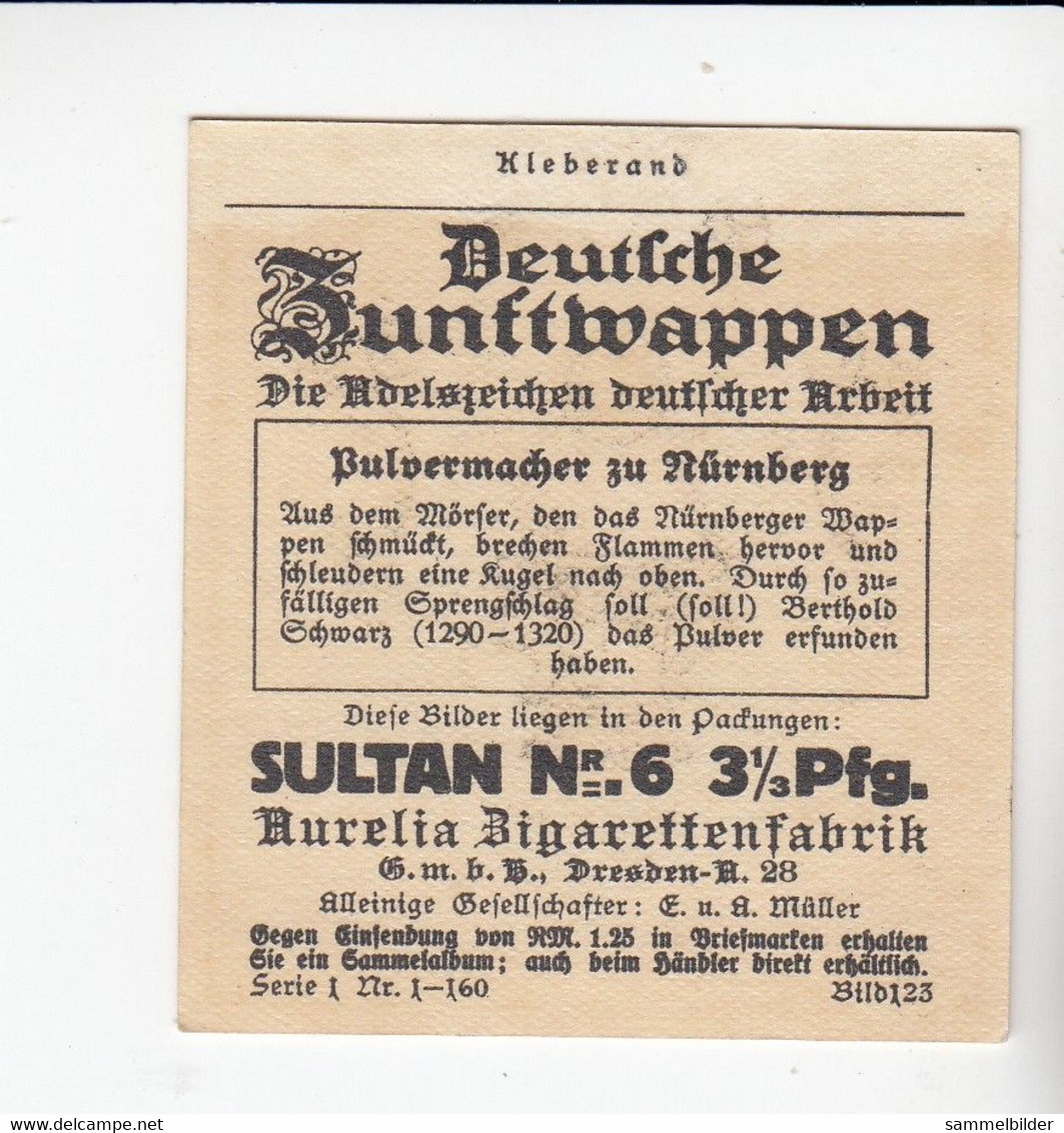 Aurelia Deutsche Zunftwappen Pulvermacher Zu Nürnberg  Bild #123 Von 1935 - Verzamelingen & Kavels