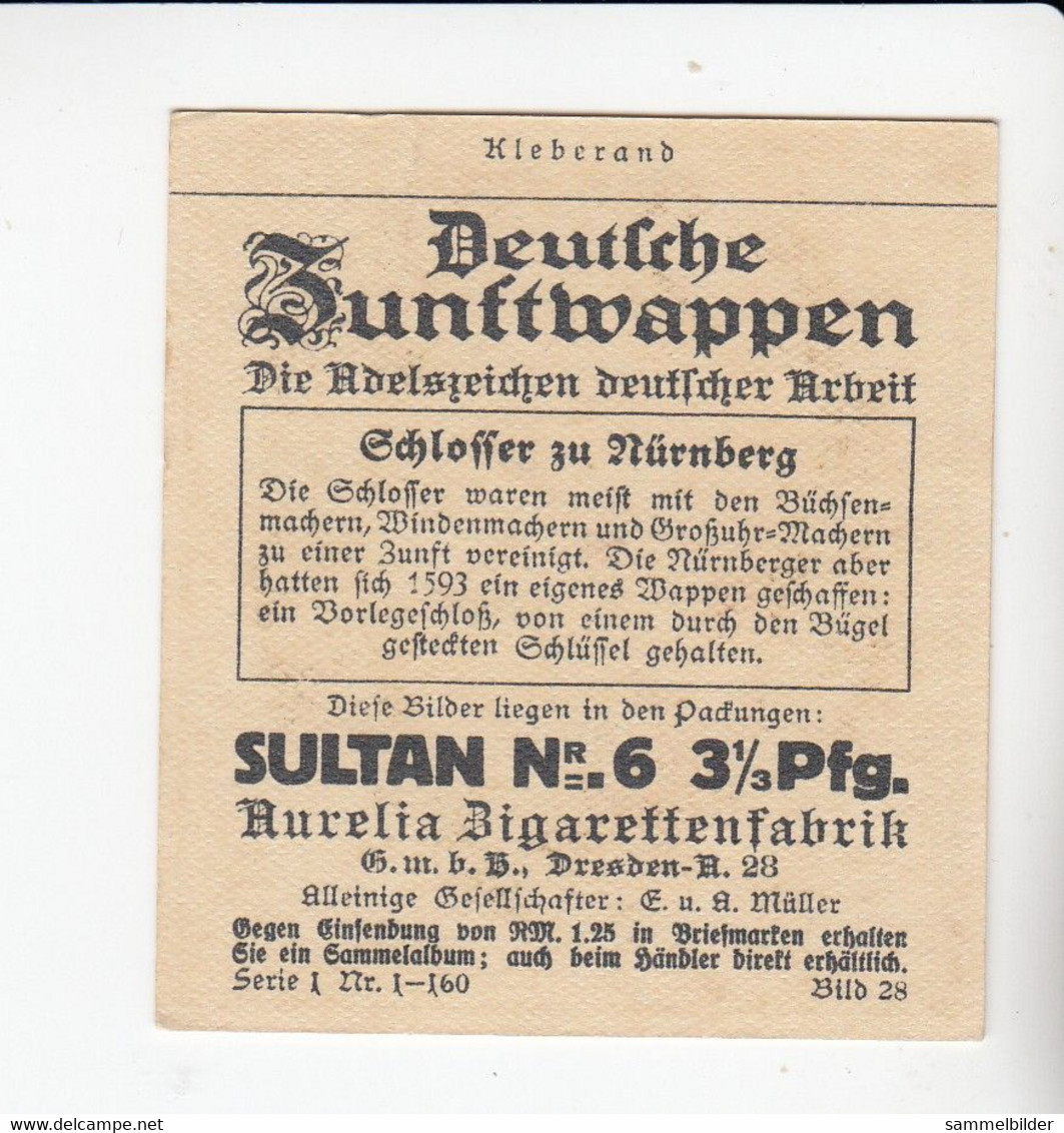 Aurelia Deutsche Zunftwappen Schlosser   Zu Nürnberg   Bild #28 Von 1935 - Sammlungen & Sammellose