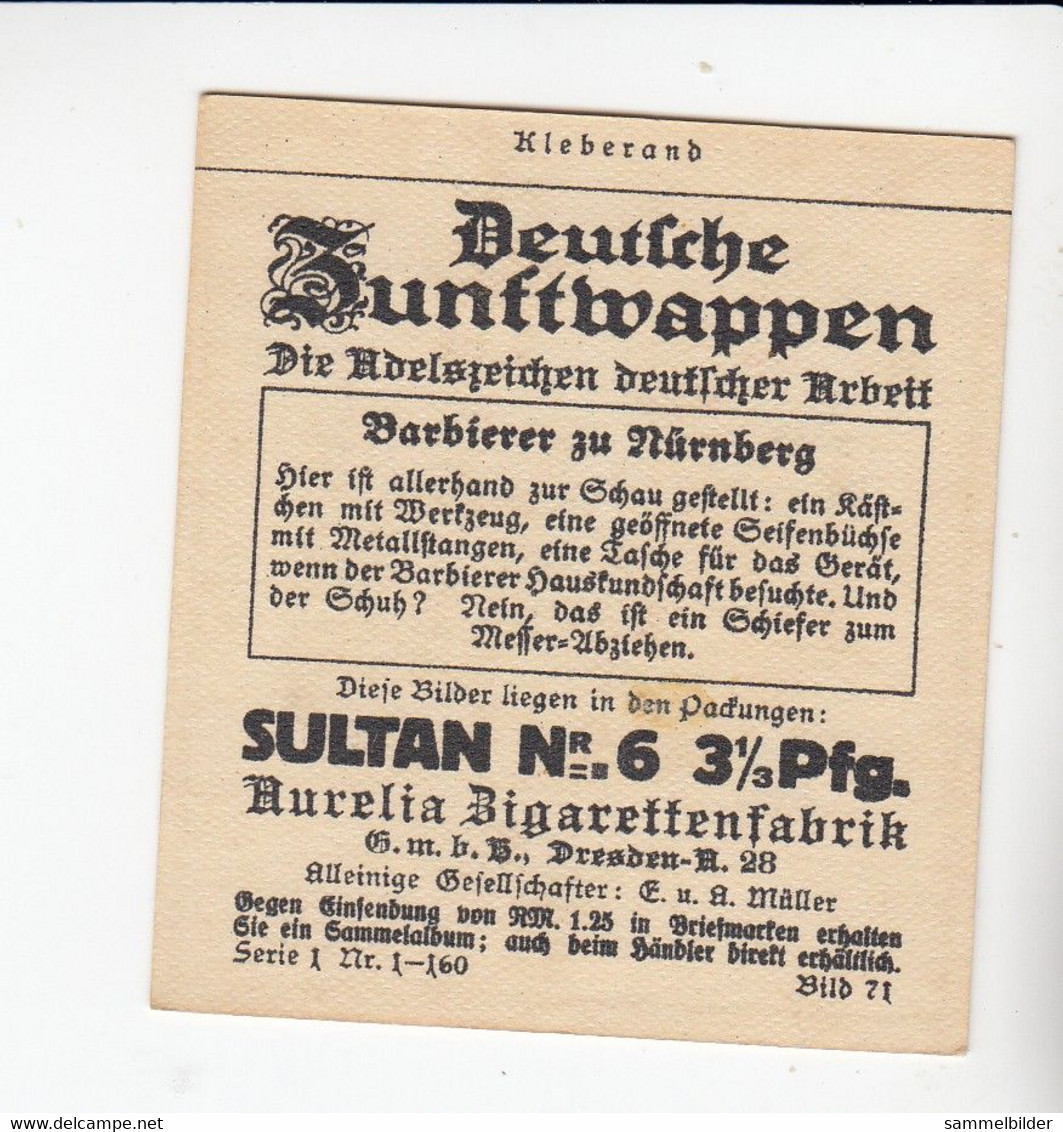 Aurelia Deutsche Zunftwappen Barbierer  Zu Nürnberg   Bild #71 Von 1935 - Collezioni E Lotti