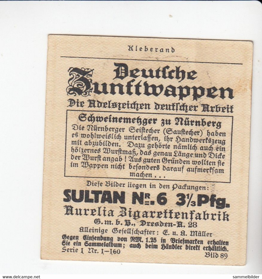 Aurelia Deutsche Zunftwappen Schweinemetzger   Zu Nürnberg   Bild #89 Von 1935 - Collezioni E Lotti