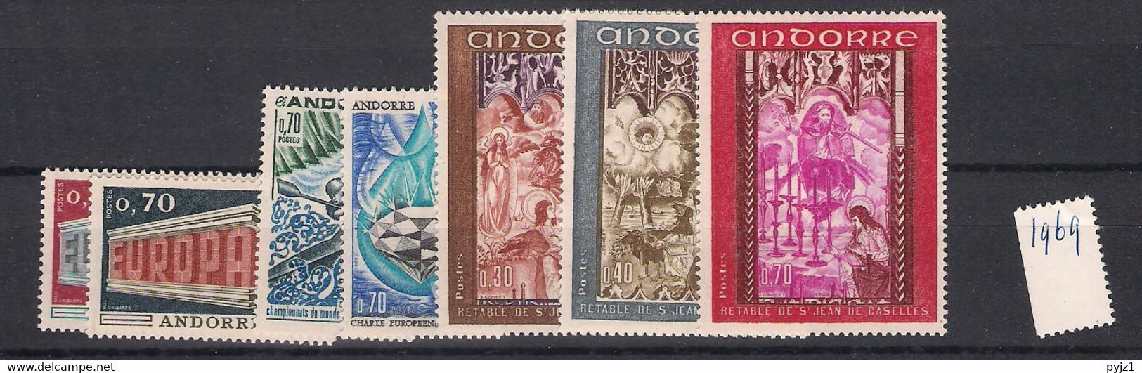 1969 MNH Andorra Fr,  Year Complete, Postfris - Années Complètes