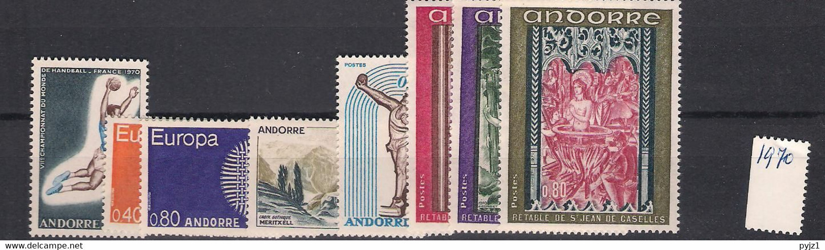 1970 MNH Andorra Fr,  Year Complete, Postfris - Années Complètes