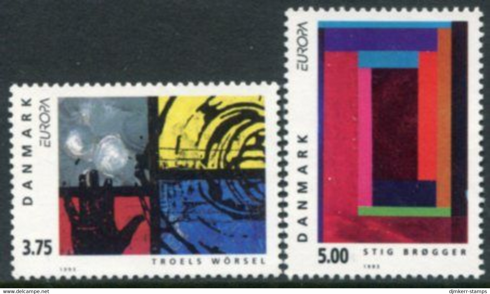 DENMARK 1993 Europa: Contemporary Art MNH / **   Michel 1052-53 - Unused Stamps