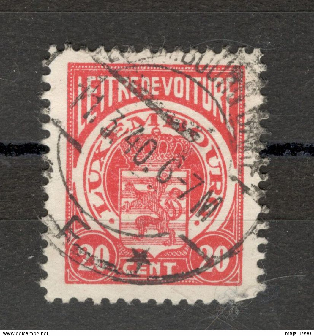 LUXEMBOURG Fiscal Revenue Stamp - "LETTRE DE VOITURE" 20c Used - Fiscales