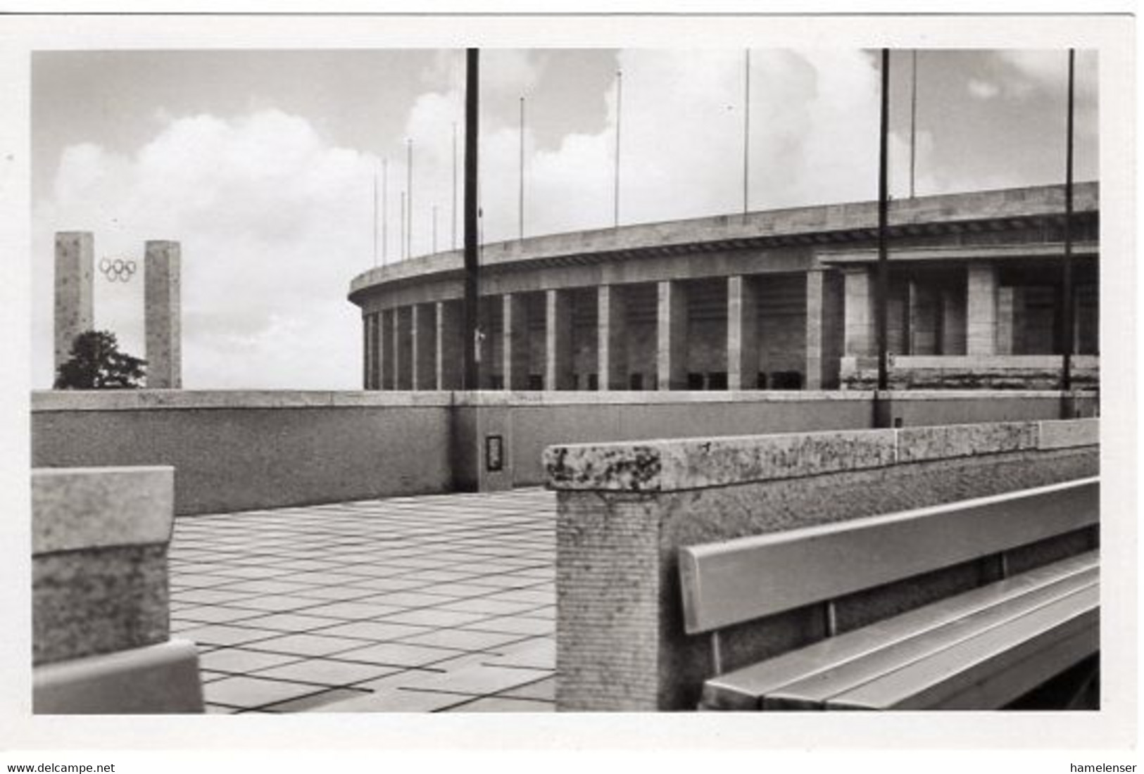 52852 - Deutsches Reich - 1936 - AnsKte "Reichssportfeld Osttor, Blick Vom Schwimmstadion", Ungebraucht - Olympische Spiele