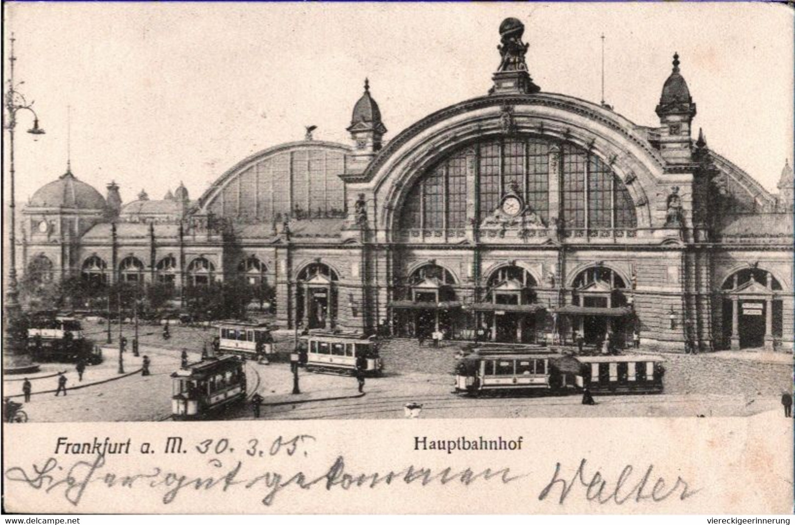 ! Alte Ansichtskarte, Straßenbahnen, Tram, Frankfurt Am Main, Hauptbahnhof, 1905 - Gares - Sans Trains