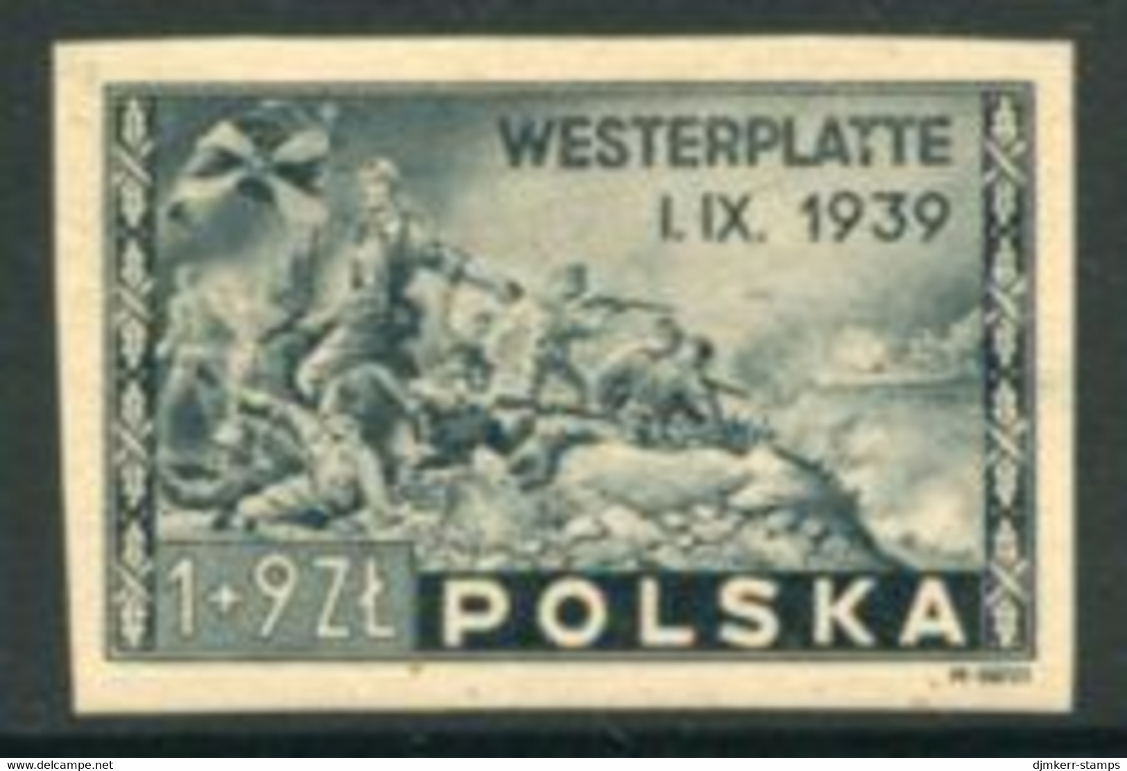 POLAND 1945 Defence Of Westerplatte Imperforate  MNH / **.  Michel 407U - Ungebraucht